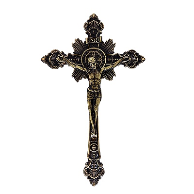 Cruz de Parede de São Bento em Metal- 23 cm - A Peça - Cód.: 9230