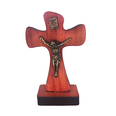 Cruz de Mesa Tau em Madeira - 8,5 cm - O Pacote com 3 Peças - Cód.: 9968