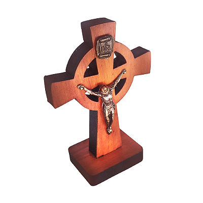 Cruz de Mesa Celta em Madeira - 9 cm - O Pacote com 3 Peças - Cód.: 9969