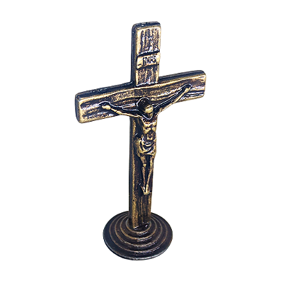 Cruz de Mesa em Metal - 9 cm - O Pacote com 3 Peças - Cód.: 9638