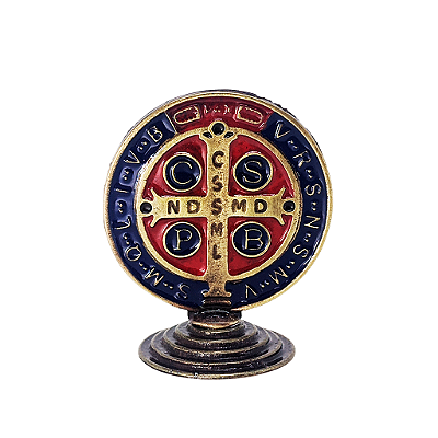 Placa de Metal de Mesa Medalha de São Bento - O Pacote com 3 Peças - Cód.: 9641
