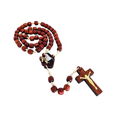 Terço Bibelô de Santa Rita de Cássia - Pacote com 6 peças - Cód.: 2877
