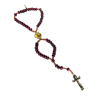 Pulseira Terço em Madeira de São Miguel Arcanjo - A dúzia - Cód.: 8576