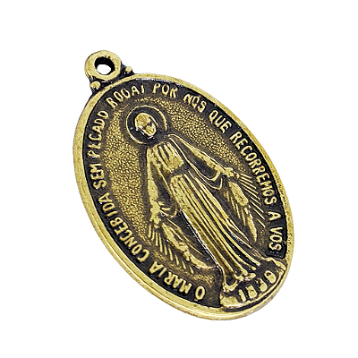 Pingente Medalha Milagrosa de Nossa Senhora das Graças - G O.V. - Pacote com 6 Peças - Cód.: 7883