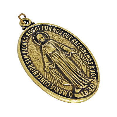 Pingente Medalha Milagrosa de Nossa Senhora das Graças - M O.V. - Pacote com 6 Peças - Cód.: 7835