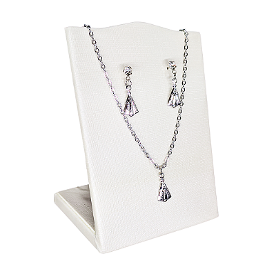 Conjunto Brincos e Colar de Nossa Senhora Aparecida em Aço Inox - O Pacote com 3 Peças - Cód.: 9868