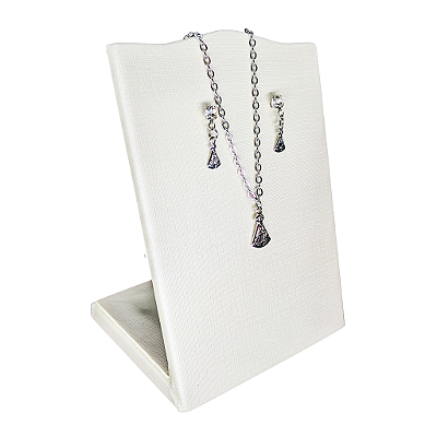 Conjunto Brincos e Colar de Nossa Senhora Aparecida em Aço Inox - O Pacote com 3 Peças - Cód.: 9868