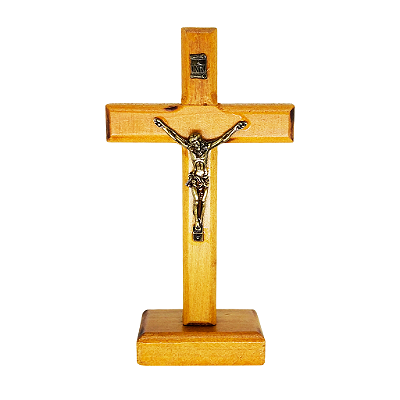 Cruz de Mesa em Madeira - 14,5 cm - O Pacote com 3 Peças - Cód.: 9859