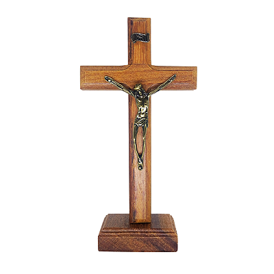 Cruz de Parede ou Mesa em Madeira - 20 cm - O Pacote com 3 Peças - Cód.: 9173