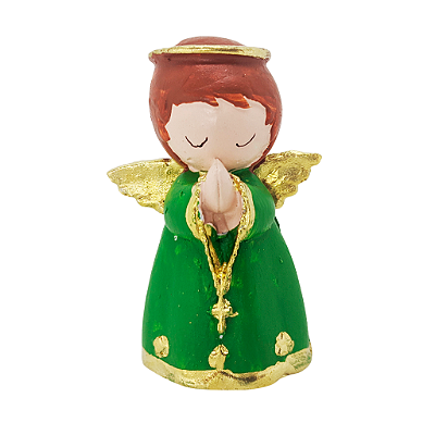 Anjo da Guarda Infantil em Resina - Verde - O Pacote com 3 Peças - Cód.: 5502