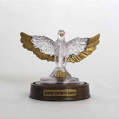Imagem Divino Espírito Santo Acrílico Transparente com LED Vermelho - O Pacote com 3 Peças
