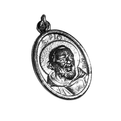 Medalha Envelhecida Padre Pio - Pacote com 12 peças - Cód.: 3694