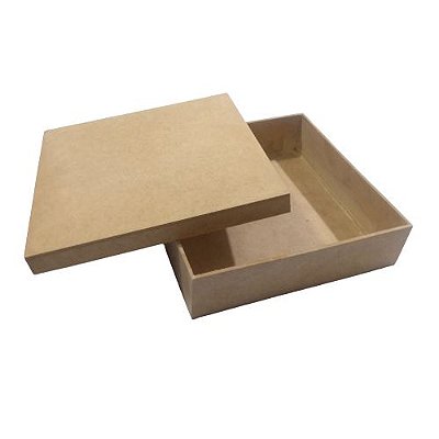 Caixa Simples 20 x 20 x 5 cm, em MDF com Tampa - pacote com 3 unidades - Cód.: 5116