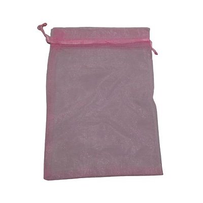 Saquinho de Organza na Cor Rosa - O Pacote com 50 peças - Cód.: 467