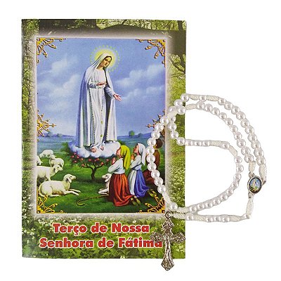 Terço de Nossa Senhora de Fátima com folheto de oração - O Pacote com 6 Peças - Cód.: 1872