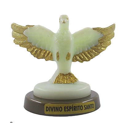 Imagem Divino Espírito Santo Fosforescente - Base cor "Ouro Velho" - O pacote com 3 peças  - Ref.: SC-03