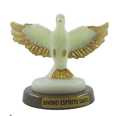 Imagem Divino Espirito Santo Fosforescente - Base cor "Ouro Velho" - O pacote com 3 peças  - Ref.: SC-03