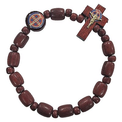 Pulseira Dezena em Madeira de São Bento com Entremeio Redondo - A dúzia - Cód.: 0925