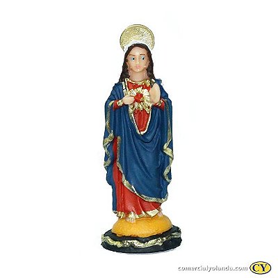 Imagem do Sagrado Coração de Maria PP em Resina - O Pacote com 3 unidades - Cód.: 5774