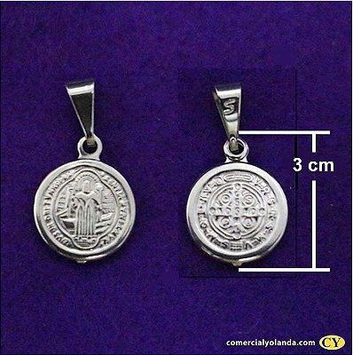 Medalha de São Bento em Inox- O pacote 3 peças  - Cód.: 6022