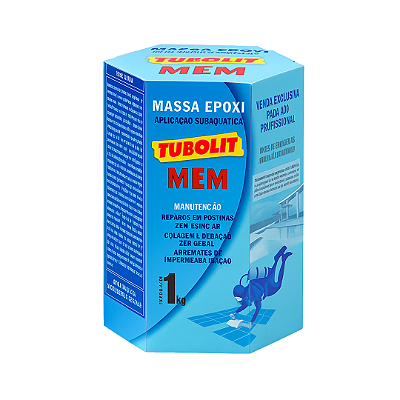 Massa Epóxi MEM cor Azul Piscina (Conjunto de 1 kg) - TUBOLIT