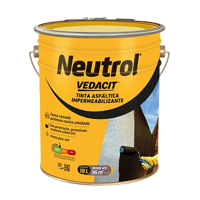 Neutrol Tinta Asfáltica Balde 18L - VEDACIT