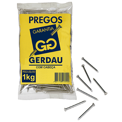 Prego Polido com Cabeça 18x27 1kg - GERDAU