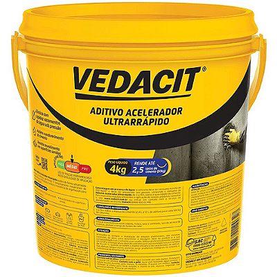 Rapidíssimo Aditivo Acelerador Ultra Galão 4kg - VEDACIT