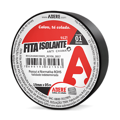 Fita Isolante Preta 912I 18MM X 05M - ADERE