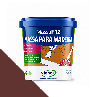 Massa F12 Calafetar Madeira Correção Reparo Viapol 400g Ipê