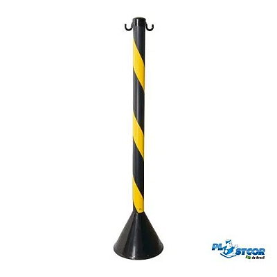 Pedestal Plástico Preto e Amarelo 90cm (desmontado) - PLASTCOR