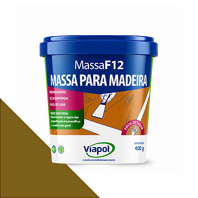 Massa F12 Calafetar Madeira Correção Reparo Viapol 400g Cumaru