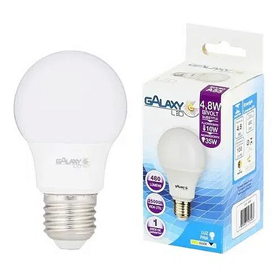 Lampada Bulbo LED A55 4,8W X 6500K - GALAXY