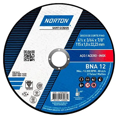 Disco de Corte BNA 12 115X1X22,2 - NORTON