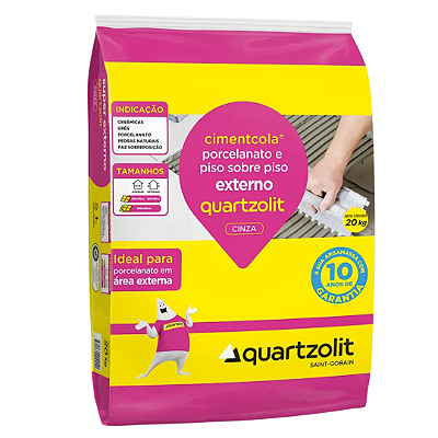 Argamassa Porcelanato e Piso Externo Cinza Saco 20kg - WEBER QUARTZOLIT
