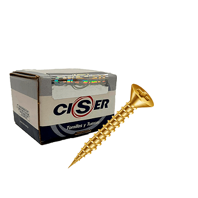 Parafuso Chipboard Cabeça Chata PHS 3,5 X 14 Bicromatizado (caixa com 1000) - CISER