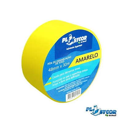 Fita Demarcação Amarela 48MM X 30M - Plastcor