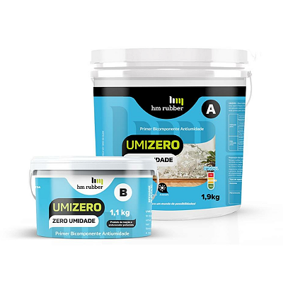 Umizero Primer Antiumidade (Comp. A+B) Kit c/ 3KG - HM RUBBER