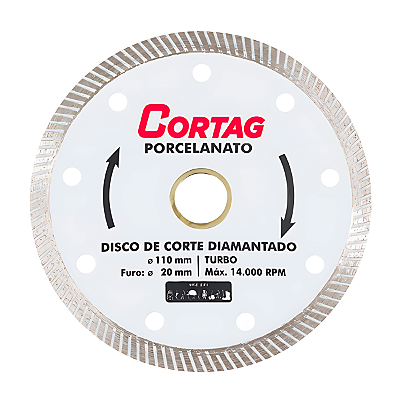 Disco de Corte Diamantado Turbo Porcelanato 110mm  - CORTAG
