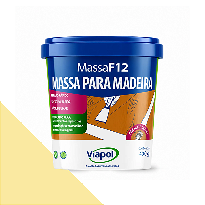 Massa F12 Calafetar Madeira Correção Reparo Viapol 400g Marfim