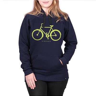 Moletom Feminino Canguru Bicycle Co Marinho - Slim