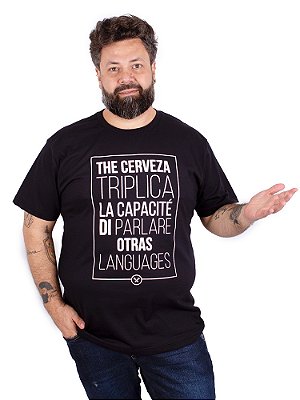Camiseta Cerveja Poliglota Preta