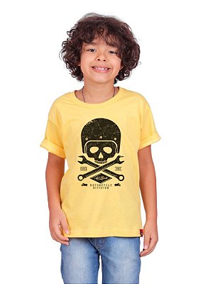 Camiseta Infantil Moto Skull Gema