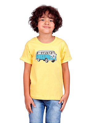 Camiseta Infantil Kombi Amarela