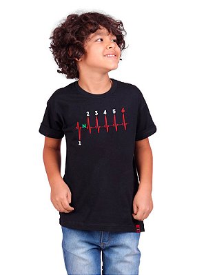 Camiseta Infantil Moto Marcha 6V Preta