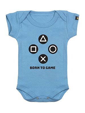 Body Bebê Pequeno Gamer Azul