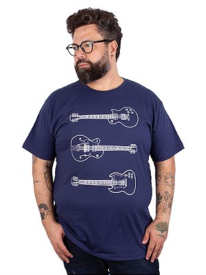 Camiseta Instrumento Tri Guitar Marinho