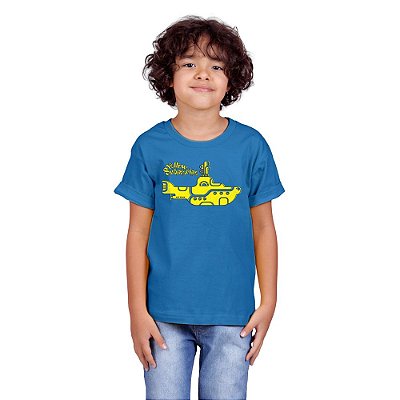 Camiseta Infantil Submarino Amarelo Azul
