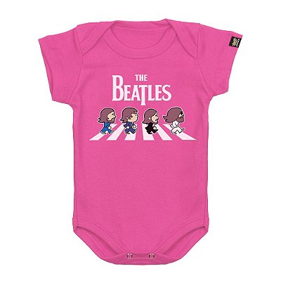 Body Bebê The Beatles Faixa Rosa