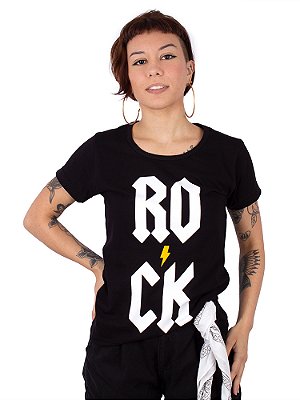 Camiseta Feminina Rock Vert Preta